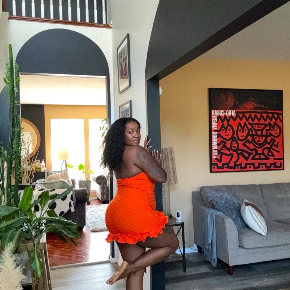SHEIN Orange Ruffle Mini Dress - Picture 3 of 6